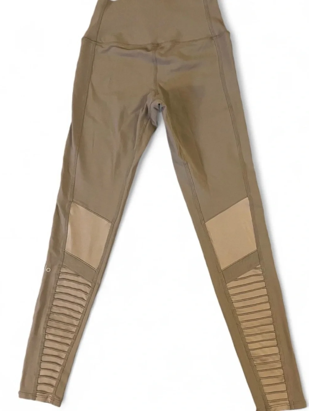 ALO High-Waist Sculpting Moto Leggings - Taupe